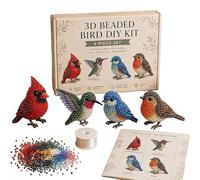 Mini 3D Beaded Animal Kit, DIY Bead Embroidery Kit, 3D Bead Animals Making Kits, Handmade Beads Art Mosaic Kits, Stress Relief Creative Decoration Gifts for Adults Teens Beginners