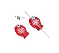 Mini 3D Fish Beads, 10PCS Cute Cartoon Fish Charms, Small Spacer Beads for Jewelry Making, DIY Charm for Necklace, Bracelet, Hairpin & Earrings(Red)
