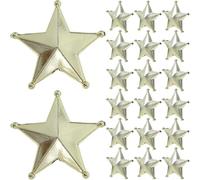 Mini 3D Gold Stars Christmas: 100pcs Xmas Pentagram Star 2cm Tiny Charms DIY Gold for Crafts Holiday Tree Decoration Tree Topper