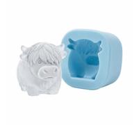 Mini 3D Highland Cow Ice Cube Mold Ice Cube Tray Animal Ice Mold for Chocolate Candy Fun Gift (B-1PC)