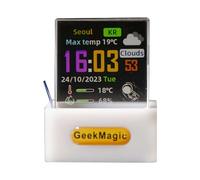 Mini 3D Hologram Cube Display,Smart Weather Station Digital Clock,Digital Weather Thermometer with Atomic Clock Temperature Humidity Monitor,Cool Desktop Decoration