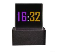 Mini 3D Hologram Cube Display,Smart Weather Station Digital Clock, Flexible Display With Custom Photo Album,WiFi, Weather,Time Display, GIF Animation Creative Cool Desktop Decor (black)