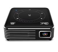 Mini 3D Portable Projector 4K DLP Android Smart Ceiling Car Outdoor Rechargeable Wifi Bluetooth Mobile With Battery (BLACK 4G 32G)