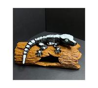 Mini 3d Printed Animals Articulated Animals Ringed Gecko for Home Office Executive Desk Decoration Surprise Fantasy Gifts-Black||18cm/7.1in