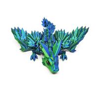 Mini 3D Printed Dragon,Small 3D Printed Dragon Table Flexible Wing Articulated Crystal Decors Dragon Fidget Toys Home Office Decoration, Laser Green