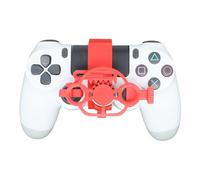 Mini 3D printing Steering Wheel for PS4 Game Controller Auxiliary Racing Steering Wheel Replacement Accessories (Red)