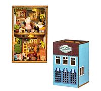 Mini 3D Wooden Doll House Craft Model with LED,DIY Miniature and Furniture Dollhouse Kit,Creative Room Idea for Valentine's Day Birthday Gift (Luna's Apartment)
