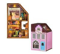 Mini 3D Wooden Doll House Craft Model with LED,DIY Miniature and Furniture Dollhouse Kit,Creative Room Idea for Valentine's Day Birthday Gift (Ava's Workshop)