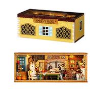 Mini 3D Wooden Doll House Craft Model with LED,DIY Miniature and Furniture Dollhouse Kit,Creative Room Idea for Valentine's Day Birthday Gift (Harry's Kitchen)