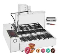 Mini 4-Row Donut Maker, 2000W Commercial Donut Maker, Donut Fryer with Intelligent Control Panel, Auto Flip, Adjustable Donut Thickness, for Cafes, Bakeries, Restaurants.