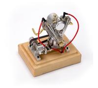Mini 4-Stroke Engine Model, V-Twin Engine Toy, Realistic Motorcycle Kickstart Physics Science Experiment - RTR