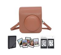Mini 41 Case For Fujifilm Instax Mini 41 Camera,PU Leather Protective Case Storage Cover Bag with Photo Album/Magnetic Photo Frame/Mini Film Border Stickers (Brown)