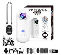 Mini 4K HD Pro Capture Camera, 120° Ultra Wide Angle Waterproof Thumb Camera, Wearable Action Body Cameras with Video Recording & Night Vision, for Outdoors Activities and Record Indoor (White,1080)