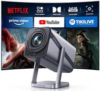 Mini 4K Projector【Netflix Officially/Dolby Audio/4K Decoding】30000Lumen Smart FHD 1080P Portable Short Throw Projector,Auto Focus WiFi6 Bluetooth5.4 360° Rotatable Projectors for Bedroom,Outdoor,Gifts