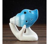 Mini 6 Hole Ocarina Color Glaze Ceramic Flute Conch Ocarina Music Instrument for Music Gift (Color : Sky Blue)