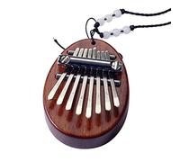 Mini 8-Key Kalimba Thumb Piano, Wooden Finger Instrument with Lanyard, Musical Gift
