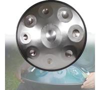 Mini 9 Notes Steel Handpan Instrument, G Minor 18 Inches Handpan Drum, with Soft Hand Pan Bag, 2 Handpan Mallet, Handpan Stand, for Sound Healing, Meditation Or Yoga(Color:Silver)