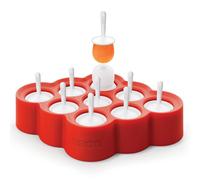 (Mini 9 Pops - Red) Zoku Slow Pops Silicone Ice Lolly Moulds