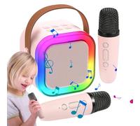Mini à, Mini à pour - Haut-parleur Sans Fil Avec lumières LED et 2 Microphones Sans Fil - Haut-parleur de Chant Avec Microphone, à pour