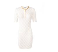 Mini abito in maglia a rombi c - female - Elisabetta Franchi - Short Dresses - White - M - Dresses M