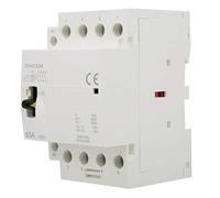 Mini AC Contactor DIN Rail Mounting 4P 63A 220V 50Hz Household Normally Open with Manual Control Switch(4NO)