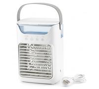 Mini Ac, Mini Air Conditioner, Portable Air Conditioners For Car With 700ml Tank, Ice & Water Cooling Modes, Usb Powered Desktop Cooler For Home Office (White) ;1