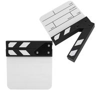 Mini Acrylic Director Clapperboard Film Cut Prop for Shoot Props Cosplay, Lightweight Sturdy Acrylic Black/White 15x16.5x5cm (Black and white whiteboard PAV1BWE3S)