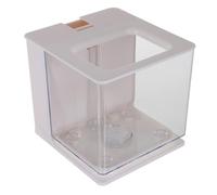 Mini Acrylic Self Cleaning Fish Tank for Fry and Small Fish | Breeding Assistance, Practical Design for DIY Micro Landscapes, White Desktop Use at Home