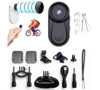 Mini Action Cam, Portable Camera with 360° Rotating Clip and Magnetic Clip, Waterproof Body Camera, Motorcycle Camera, Helmet Camera, for Cycling, Walking with Animals, Multifunctional Accessories