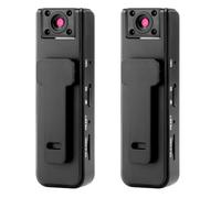 Mini Action Camera 1080P HD Video Audio Recorder with Anti-Shake and Night Vision for Cycling Running Outdoor Sports, 7.5 * 2.5 * 1cm Compact Design with Durable Shell Black (2pcs)