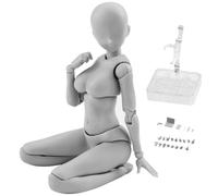 Mini Action Figure Movable Gestures PVC Lightweight Model Stands Doll Body-Chan Set with Pedestal Support for Sketching, Painting, Drawing Female, Xmas Decors