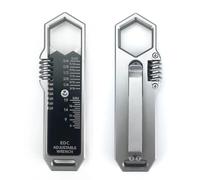 Mini Adjustable Wrench, Small Multitool Wrench with Mini Pry Bar Nail Puller Keychain Tool Caliper Measuring Ruler Glass Breaker EDC Gadget Survival Gear for Men Cycling Hiking