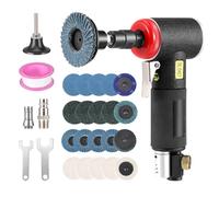 Mini Air Angle Die Grinder Kit - 1/4" Right Angle Grinder With 1/4" & 1/8" Collets & 20Pcs Quick Change Discs Set - Rotary Sander for Sanding and Polishing