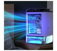 Mini Air Conditioner, 900ml Water Tank,with Ice Box,3 in1 Portable Aircooler Cooling Mist,7 LED Lights,with Handle Air Condition Cooler for Home Office
