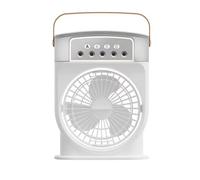 Mini Air Conditioner, Portable Silent 4 in 1, Water Mist Fan, Non-Drain Mobile Air Conditioner, Rechargeable Air Conditioner Air Conditioner Humidifier Type-C with Timer (Purple) (White)