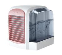 Mini Air Conditioner Portable Water Cooling Fan Humidifier Purifier Desktop Cooler With Night Light For Office Home Long-Lasting Coolness(Pink)