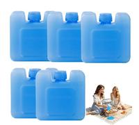 Mini Air Cooler Ice Packs, Reusable Freezer Blocks for Air Conditioning Fan, Instant Cooling Ice Crystal Boxes for Personal Coolers Lunch Camping Travel Boxes (Blue D-5pcs)
