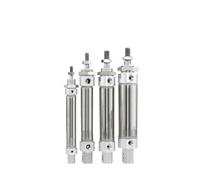 Mini Air Cylinder 16MM Bore 150/170/175/200/250/275/300mm Stroke Double Action Round Cylinders MA16x50S-CA-U-CM 1Pcs(MA16X250S,-U Flat-end Type)