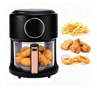 Mini Air Fryer, Compact Airfryer for Quick & Easy Meals in Minutes, Nonstick Dishwasher-Safe Parts, Kitchenware for Fries, Chicken, Meat, Fish black