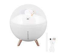 Mini Air Humidifier - Silent Operation Under 30dB, Dual Large Sprays for Adjustable Moisturizing, Safe Timing Power Off with 260ml Capacity, Night Light Ambience, Cute Space Bear (type 1)