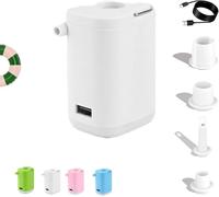 Mini air pump, 4-in-1 portable air pump with LED camping light,swimming ring, sleeping mat, vacuum storage, USB charging, fast inflation/deflation