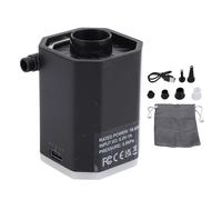 Mini Air Pump Portable Rechargeable Inflator Deflator 3.5kPa, Camping Light, 5 Nozzles - Fast Inflation, Multi - Purpose Use for Pool Toys and Air Mattresses