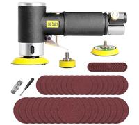Mini Air Sander,Random Orbital Air Sander Kit,Mini Pneumatic Sander for auto sanding tools kits with 1/2/3inch Polishing Sponge & Wool Pads Sandpapers (1"2"3" Sander Kit)