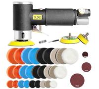 Mini Air Sander,Random Orbital Air Sander Kit,Mini Pneumatic Sander for auto sanding tools kits with 1/2/3inch Polishing Sponge & Wool Pads Sandpapers (1"2"3" Buffer&Sander Kit)