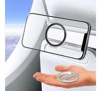 Mini Airplane Magnetic Phone Holder MagSafe Compatible Magnetic Travel Phone Mount Must-Have Long Flight Accessories Travel Essentials, Upgraded Version with Stronger Hinges and One-Sided Magnets