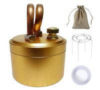 Mini Alcohol Stove, Backpack Stove For Camping - Self-pressurized 45ml Portable With Stand, Silicone Pad & Storage Pouch (gold)