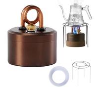 Mini Alcohol Stove, Lightweight 3.2oz Alcohol Heater with Stand, Mini Outdoor Spirit Burner, Portable Brass Backpacking Stove for Boiling Water, Outdoor Camping Hiking & Emergency