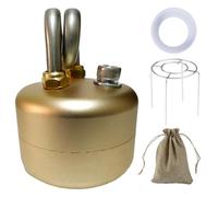 Mini Alcohol Stove, Ultra-Lightweight 3.5oz Alcohol Heater with Stand, Portable Brass Backpacking Stove for Boiling Water, Outdoor Camping Hiking & Emergency