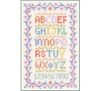 Mini Alphabet Sampler - Complete Cross Stitch kit on 14 aida with Clear Colour Chart, Great for Beginners