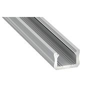 Mini Aluminium Profile K0 for up to 8mm PCB LED Strips/LED Tapes; Anodized, Silver, Clear Cover, Set with Two end caps; Length: 1m / 100cm / 1000mm